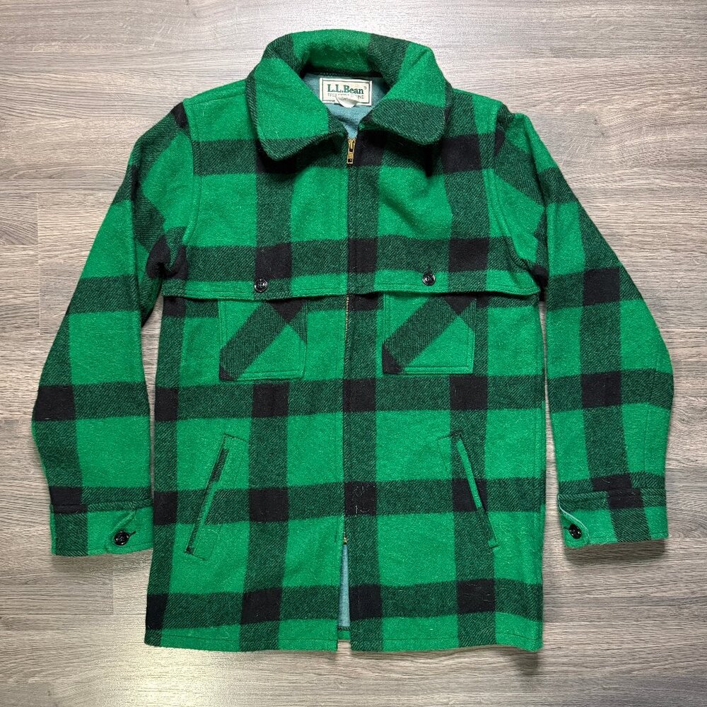 *Vintage L.L. Bean Men's Wool Maine Guide Plaid Jac-Shirt - Green/Black
